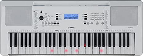 Yamaha Digital Keyboard EZ-300 Tastiera Digitale Portatile per l'Apprendimento, con 61 Tasti Dinamici Luminosi, Connessione USB-to-host, Bianco