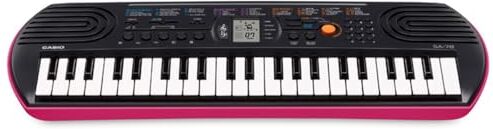 Casio Musical Instruments Sa-78 Mini Tastiera Polifonica Ad 8 Voci E 44 Tasti, Nero/Rosa, ‎64 x 23 x 8 cm; 1.4 Kg