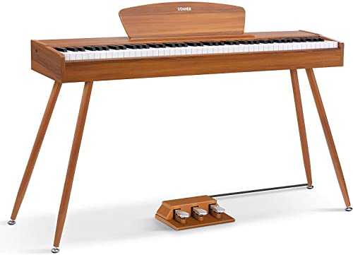 Donner Pianoforte Digitale 88 Tasti Tastiera Ponderati, Azione del Martello II, Piano Elettrico Domestico con Supporto, Pedale Triplo e Collegamento USB MIDI
