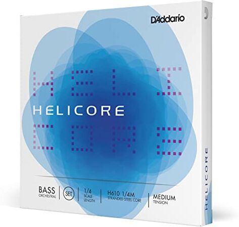 D'Addario Set di Corde  Helicore Orchestral per Contrabbasso, Scala 1/4, Tensione Media