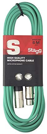 Stagg Presa Microfono di Alta Qualita XLRf to XLRm, 6m, Verde