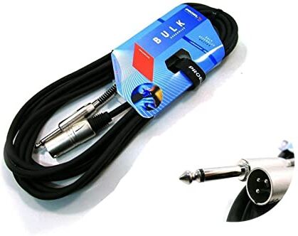 Proel BULK220LU5 Cavo professionale per Microfono con connessioni spina jack Mono 6.3 mm e spina volante XLR 3P Maschio 5mt.