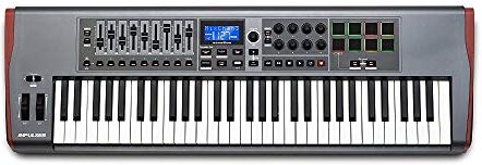 Novation Impulse 61, controller MIDI a tastiera USB alimentato via bus – Robusta tastiera full-size ad alta reattività con aftertouch e pad dinamici – Funziona con Mac e Windows