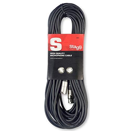 Stagg 10m, XLRf to XLRm Plug Microphone Cable, 10 m, Nero, per Personal Computer