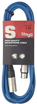 Stagg Cavo da Microfono di Alta Qualita XLRf to XLRm,3m, Blu