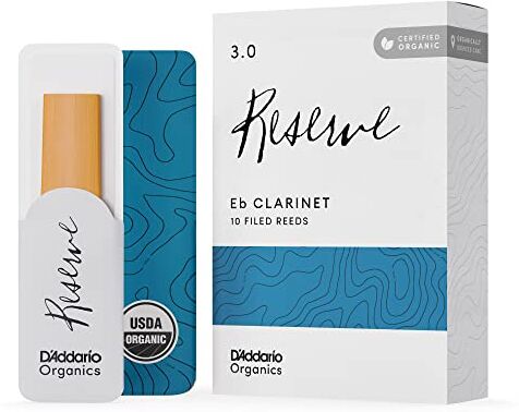 Rico D'Addario Organic Reserve Eb Ance Clarinetto Ance per Clarinetto La prima e unica Ancia Biologica 3.0 La Forza, 10 Pacchetto