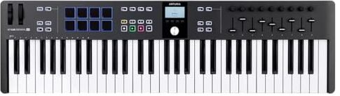 Arturia KeyLab Essential 61 mk3 Controller MIDI a tastiera per la produzione musicale 61 tasti, 9 encoder, 9 fader, 1 Modulation Wheel, 1 rotellina del Pitch Bend, 8 pad Nero