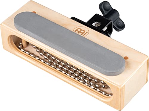 Meinl Percussion Wood Block Hand Clap Effect con catena Cabasa in acciaio, suonabile con bacchette, prodotto in Europa, betulla baltica, garanzia di 2 anni ()