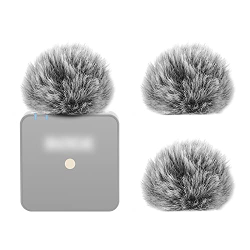 GEEKRIA per Creators Furry Parabrezza compatibile con RODE Wireless GO, Mic DeadCat Wind Cover Muff, Windbuster, Windjammer, Fluff Cover Parabrezza (Grigio/Confezione da 3 pezzi)