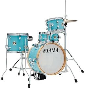 TAMA Club-JAM Flyer Kit Kit 4 pezzi w/Hardware Aqua Blue (AQB) Batteria compatta con grancassa da 14"