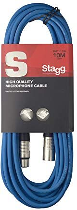 Stagg Alta Qualità Plug Cavo per Microfono XLRf to XLRm, 10m, Blu