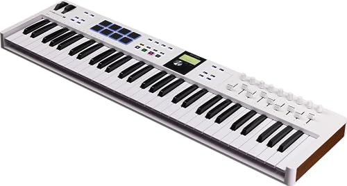 Arturia KeyLab Essential 61 mk3 Controller MIDI a tastiera per la produzione musicale 61 tasti, 9 encoder, 9 fader, 1 Modulation Wheel, 1 rotellina del Pitch Bend, 8 pad Bianco