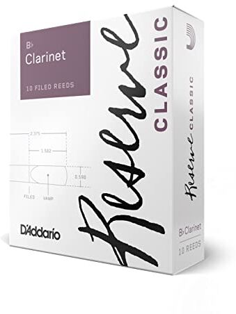 D'Addario Reserve Classic Ance per clarinetto in Sib, durezza 2.0; confezione da 10