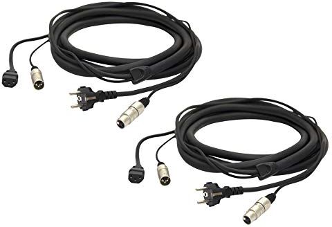 Proel PH080LU5 Coppia Cavo professionale combinato per segnale audio e alimentazione di rete, 5mt, Nero (PH080LU5-5mt. Coppia)