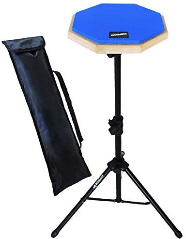 keepdrum Set pad per esercizio alla batteria, DP-BL, colore: blu, pad per allenamento con custodia