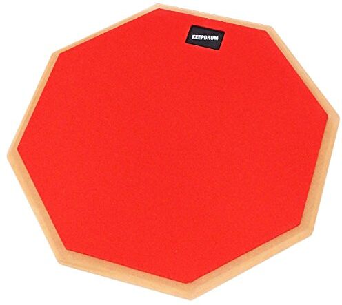 keepdrum Drum Practice Pad, cuscinetto di allenamento, rosso, 30,5 cm