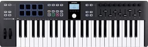 Arturia KeyLab Essential 49 mk3 Controller MIDI a tastiera per la produzione musicale 49 tasti, 9 encoder, 9 fader, 1 Modulation Wheel, 1 rotellina del Pitch Bend, 8 pad Nero