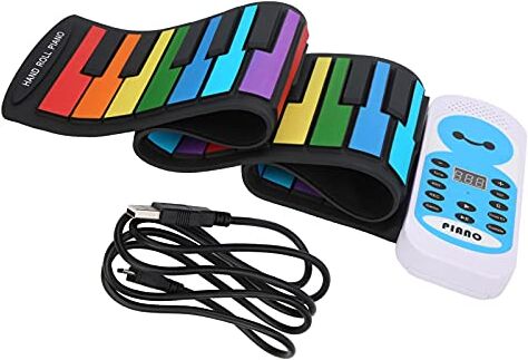 Eujgoov Pianoforte con Tastiera Morbida, Pianoforte Roll Up 49 Tasti Roll Up Arcobaleno Pianoforte Portatile in Silicone per Principianti