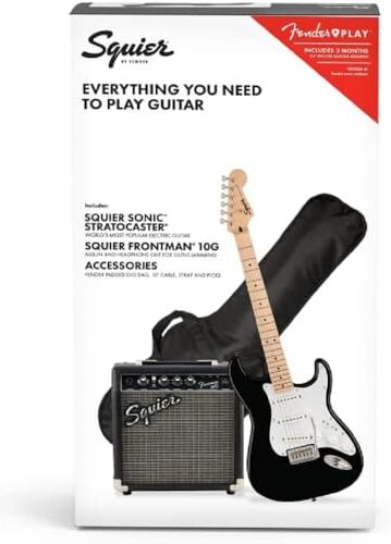 Fender Squier Sonic Series Stratocaster Pack MN Black chitarra elettrica per principianti