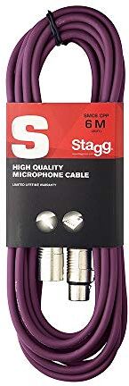 Stagg Presa Microfono di Alta Qualita XLRf to XLRm, 6m, Viola