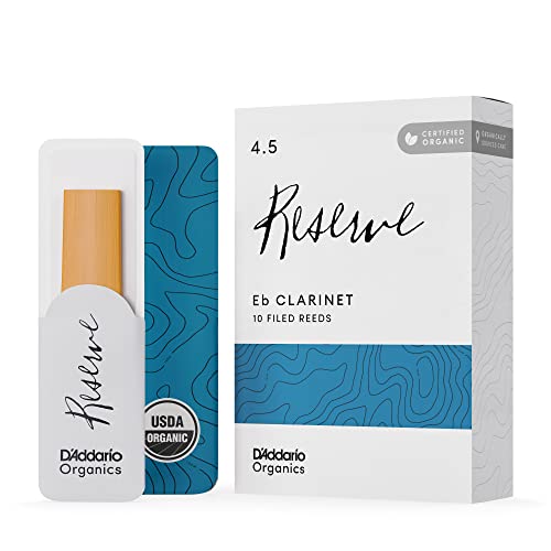 Rico D'Addario Organic Reserve Eb Ance Clarinetto Ance per Clarinetto La prima e unica Ancia Biologica 4.5 La Forza, 10 Pacchetto