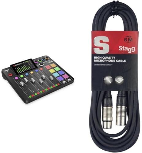 RØDE Caster Pro II Soluzione di produzione all-in-one  Caster Pro II per i podcast & Stagg Cavo da microfono a mixer SMC6 da 6 metri XLR (m) -XLR (f), nero