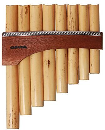 Gewa Panflute Premium C-Major, panflute di alta qualità con 8 canne (fatto a mano, stile europeo-romeno, C-Major, finitura naturale e trattato con olio di paraffina, dall'Alto Adige-Italia)