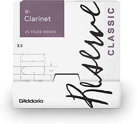 D'Addario Reserve Classic Ance Clarinetto Sib, Forza 3.5, Scatola da 25