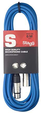 Stagg Presa Microfono di Alta Qualita XLRf to XLRm, 6m, Blu