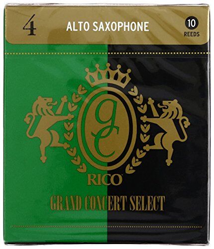 D'Addario Ance Sassofono Rico Grand Concert Select Alto Sax Reeds Alto Saxophone Reeds 4 Strength, 10-Pack