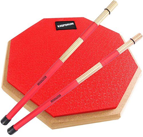 Keepdrum Keep Drum dprd Practice Pad Rosso + SV1 Rods 19 Barre Drum Sticks