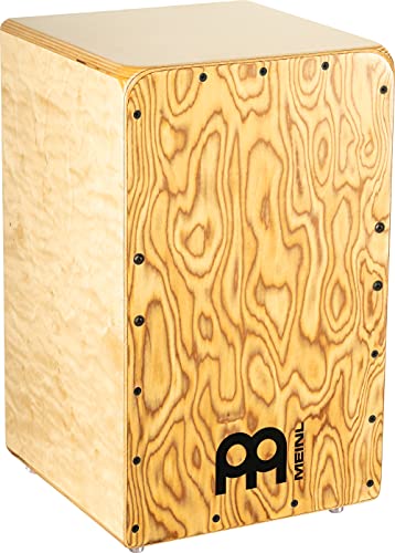 Meinl Percussion Cajon Box, Tamburo con Corde Interne per Effetto Rullante, non realizzato in Cina, piastra frontale Makah-Burl/corpo di betulla baltica, Woodcraft Professional,