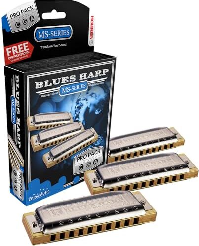 Hohner Armonica a bocca Blues Harp MS, C/G/A, confezione da