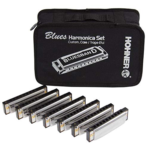 Hohner BLUES BLAND PACK 7 ARMONICHE DIATONICHE A C D E F G e Bb CON CUSTODIA