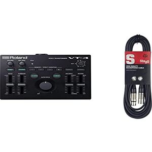 Roland VT-4 Voice Transformer Processore effetti per la voce & Cavo da microfono a mixer Stagg SMC6 da 6 metri XLR (m) -XLR (f), nero