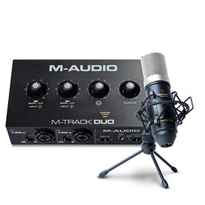 M-Audio M-Track Duo + Marantz Professional MPM-1000 - Scheda Audio e Microfono - Pacchetto Completo per Registrazione, Streaming e Podcast