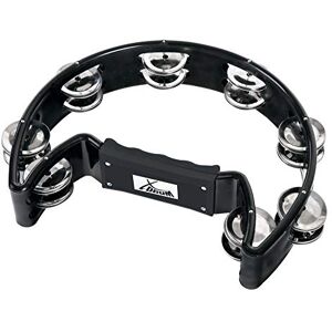 XDrum Tamburello A Mano Forma Mezzaluna (Tambourine, 16 Coppie di Jingle in Acciaio Cromato, Plastica) nero XDrum Tamburello A Mano Forma Mezzaluna (Tambourine, 16 Coppie di Jingle in Acciaio Cromato, Plastica) nero
