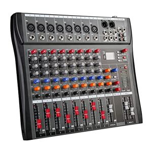 wecan Mixer Audio 8 Canali Mixer Digitale Audio Bluetooth Mixer Karaoke Professionale Stereo Sound Mixer Interfaccia Audio USB con 48 V Alimentazione Phantom Stereo DJ Studio FX Effetti Digitali Analogici