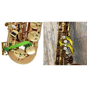 Key Leaves 751300 - Chiave per sassofono Alto, tenore e baritono, colore: Verde & Spugna in pile per sassofono