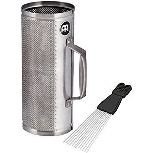 Meinl Percussion Merengue Guiro, misura grande, con raschietto in ABS, colore: Argento Meinl Percussion Merengue Guiro, misura grande, con raschietto in ABS, colore: Argento