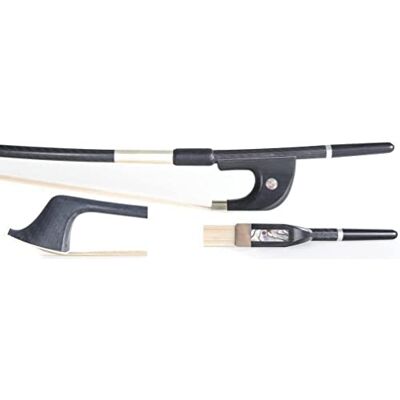 GEWA Archetto per Contrabbasso Carbon Advanced 4/4, Modello Tedesco, Crini Naturali GEWA Archetto per Contrabbasso Carbon Advanced 4/4, Modello Tedesco, Crini Naturali