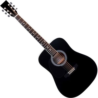 Classic Cantabile WS-10BK-LH Chitarra Western Nera Modello Per Mancini Stile Dreadnought, 6 corde, 20 tasti, Capotasti: alpacca, Tavola armonica, fondo, fasce: tiglio laminato, Manico: betulla Classic Cantabile WS-10BK-LH Chitarra Western Nera Modello Per Mancini Stile Dreadnought, 6 corde, 20 tasti, Capotasti: alpacca, Tavola armonica, fondo, fasce: tiglio laminato, Manico: betulla