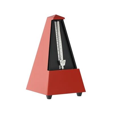 Wittner Metronomo Taktell forma piramidale Sistema Maelzel Designer Serie Custodia in plastica Con campana Rosso scuro Meccanismo a carica manuale Non richiede batterie Made in Germany Wittner Metronomo Taktell forma piramidale Sistema Maelzel Designer Serie Custodia in plastica Con campana Rosso scuro Meccanismo a carica manuale Non richiede batterie Made in Germany