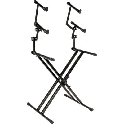 QUIK LOK QL/623, Supporto a X Professionale per Tastiere, a Tre Livelli, Telaio Doppio, Due Supporti Aggiuntivi Regolabili in Inclinazione ed Angolazione, Carico Massimo Totale 120 kg QUIK LOK QL/623, Supporto a X Professionale per Tastiere, a Tre Livelli, Telaio Doppio, Due Supporti Aggiuntivi Regolabili in Inclinazione ed Angolazione, Carico Massimo Totale 120 kg