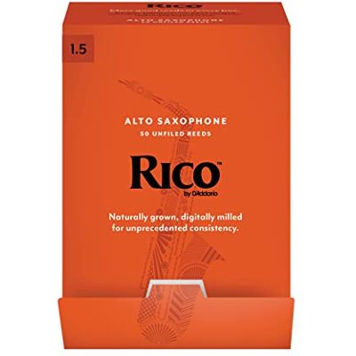 D'Addario Woodwinds Rico Alto Sax Reeds Ance Per Sassofono Contralto Ance Per Sassofono Contralto Realizzate Per Principianti, Studenti, Educatori Strength 1.5-50-Pack D'Addario Woodwinds Rico Alto Sax Reeds Ance Per Sassofono Contralto Ance Per Sassofono Contralto Realizzate Per Principianti, Studenti, Educatori Strength 1.5-50-Pack