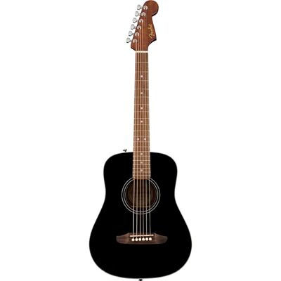 Fender Chitarra acustica mini California Standard Redondo™ con borsa, tavola in abete, nera Fender Chitarra acustica mini California Standard Redondo™ con borsa, tavola in abete, nera