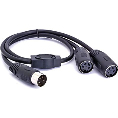 HTGuoji Adattatore per cavo splitter a Y a 4 poli, spina DIN a 4 poli su due cavi di alimentazione femmina per dispositivi audio digitali (50 cm/1,6 FT) HTGuoji Adattatore per cavo splitter a Y a 4 poli, spina DIN a 4 poli su due cavi di alimentazione femmina per dispositivi audio digitali (50 cm/1,6 FT)