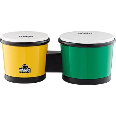 Nino Percussion Bonghi Coppia ABS, Giallo/Verde Nino Percussion Bonghi Coppia ABS, Giallo/Verde