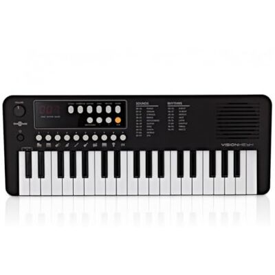gear4music VISIONKEY-1 Mini Tastiera Digitale 37 Tasti per Bambini e Principianti Piano Elettrico a Mini Tasti su 3 Ottave, 100 Suoni e Ritmi, Uscita Cuffie, USB-C o Batterie, Nero gear4music VISIONKEY-1 Mini Tastiera Digitale 37 Tasti per Bambini e Principianti Piano Elettrico a Mini Tasti su 3 Ottave, 100 Suoni e Ritmi, Uscita Cuffie, USB-C o Batterie, Nero