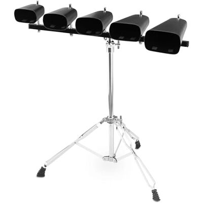 XDrum Set di Campane da Mucca (Cowbell) con Supporto, Dimensioni: 4" 7" e 9", Elegante verniciatura nera, Supporto robusto e regolabile in altezza, Hardware a doppia barra, Peso: 4, 7 kg XDrum Set di Campane da Mucca (Cowbell) con Supporto, Dimensioni: 4" 7" e 9", Elegante verniciatura nera, Supporto robusto e regolabile in altezza, Hardware a doppia barra, Peso: 4, 7 kg